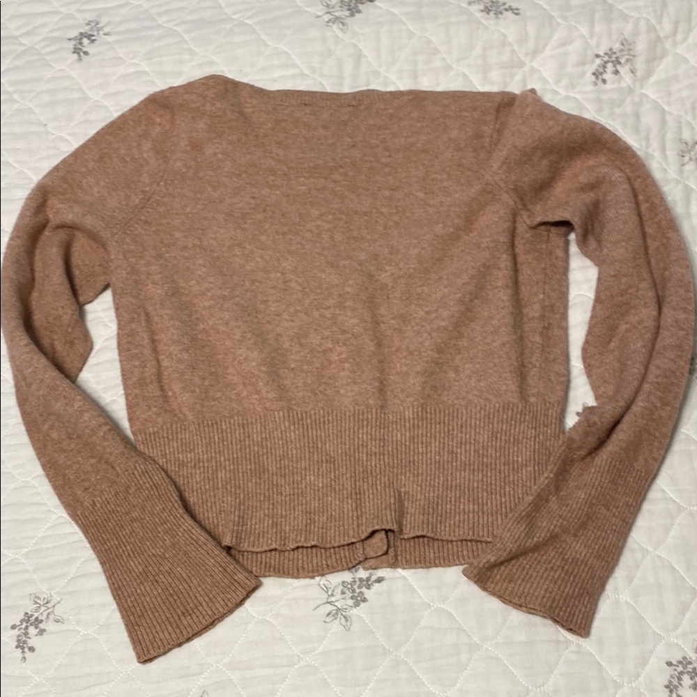 Express Tan Button-Up Cardigan - Picture 3 of 3